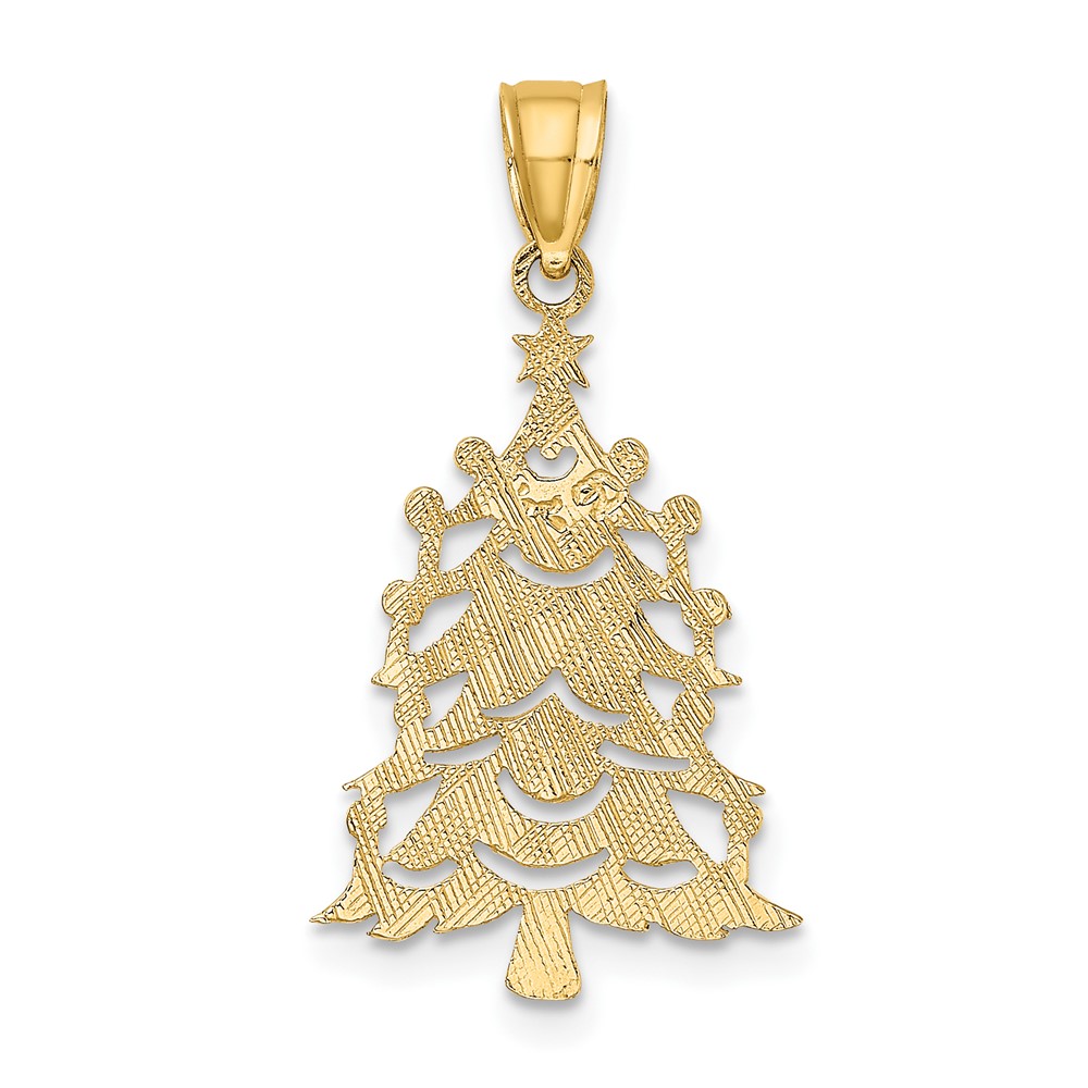 10K Polished Christmas Tree Pendant (10D1120)