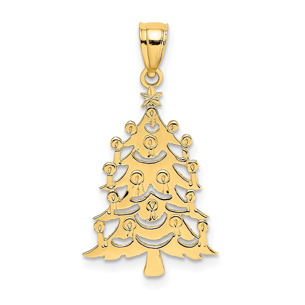 10K Polished Christmas Tree Pendant (10D1120)