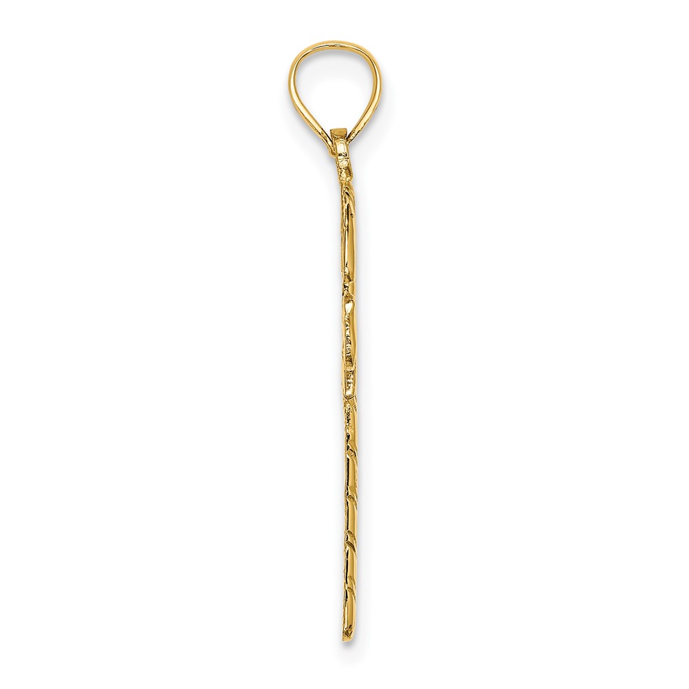 10K Solid Polished Candy Cane Pendant (10D1124)