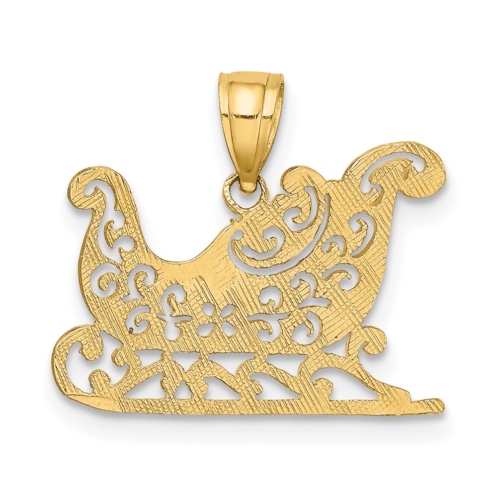 10K Polished Sleigh Pendant (10D1131)