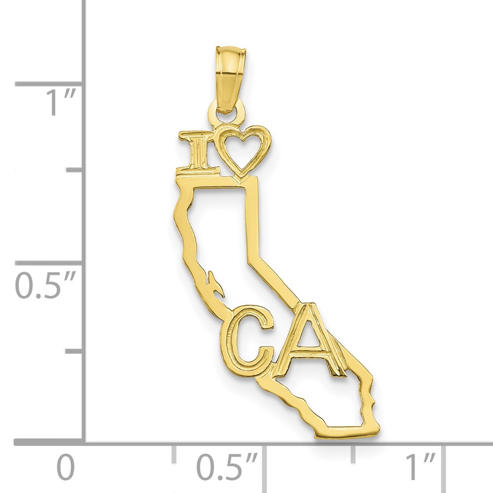 10K Solid California State Pendant (10D1152)