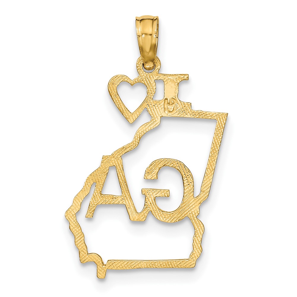10K Solid Georgia State Pendant (10D1157)