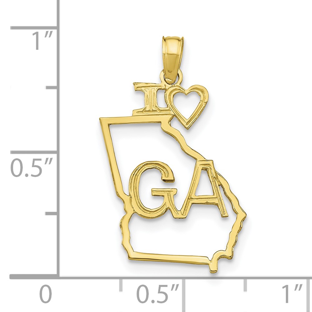 10K Solid Georgia State Pendant (10D1157)