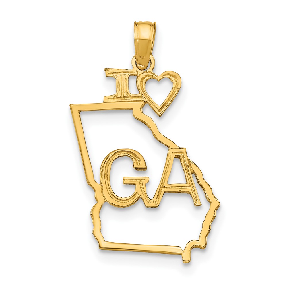 10K Solid Georgia State Pendant (10D1157)