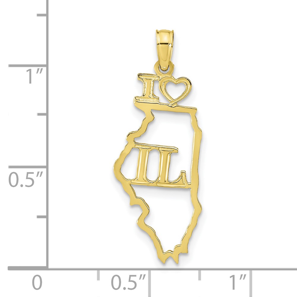 10K Solid Illinois State Pendant (10D1161)