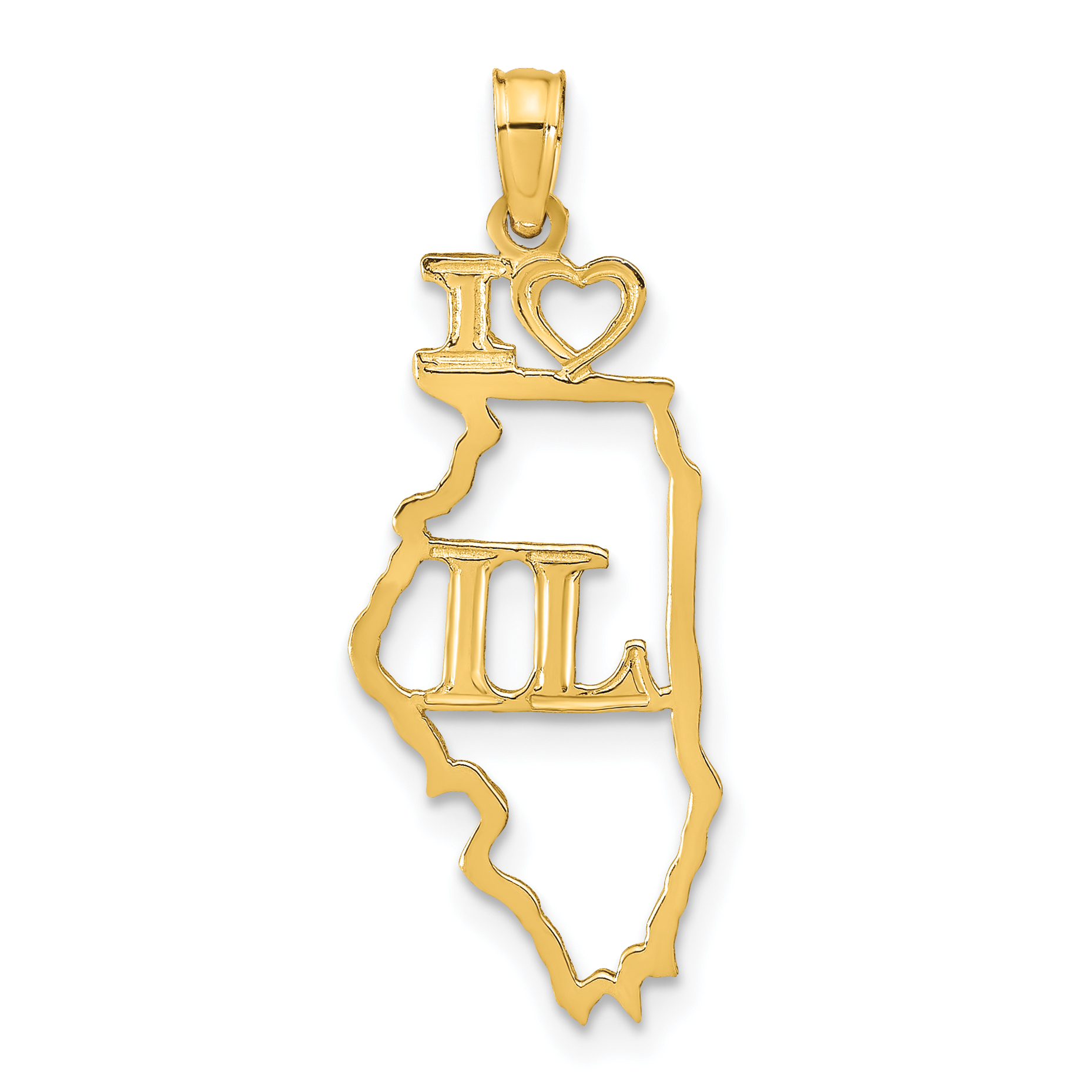 10K Solid Illinois State Pendant (10D1161)