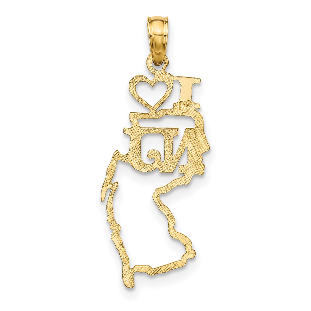 10K Solid New Jersey State Pendant (10D1178)