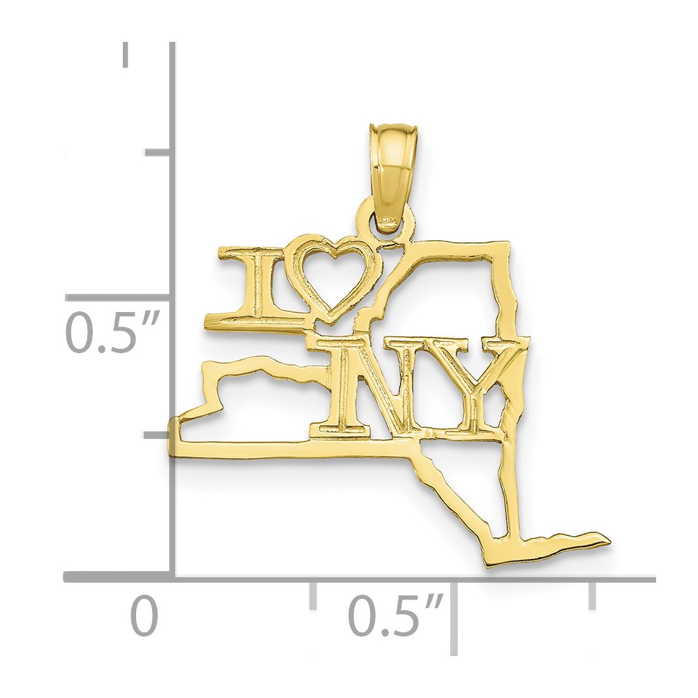 10K Solid New York State Pendant (10D1181)
