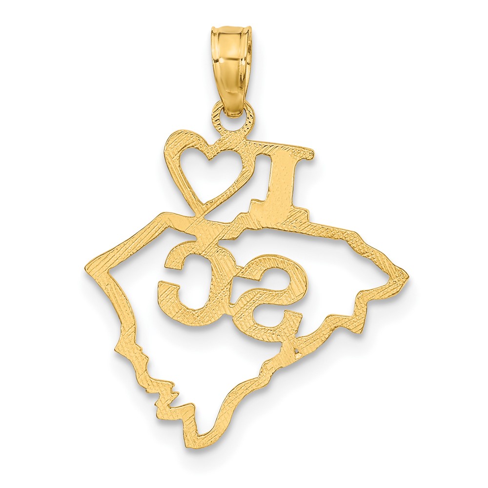 10K Solid South Carolina State Pendant (10D1187)