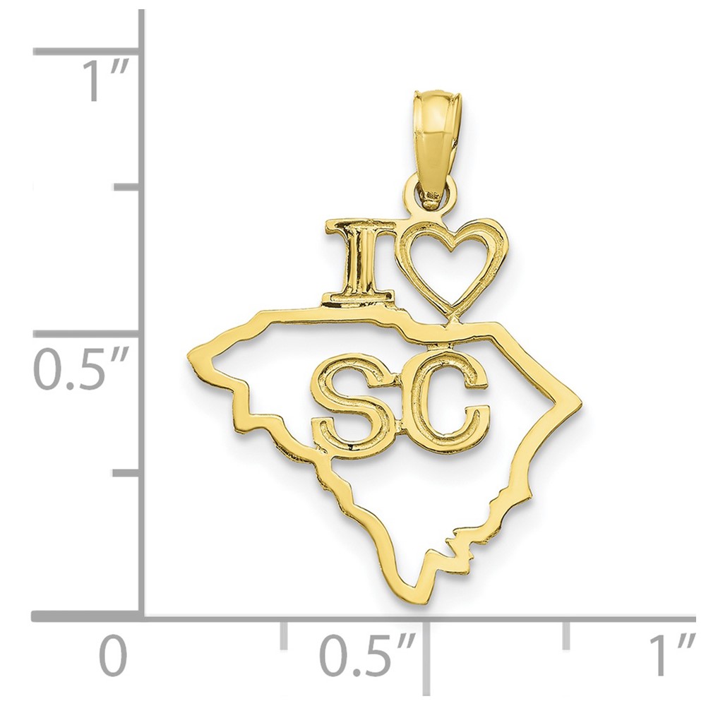 10K Solid South Carolina State Pendant (10D1187)