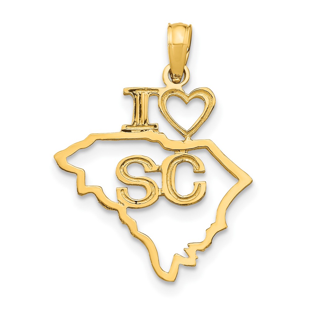 10K Solid South Carolina State Pendant (10D1187)