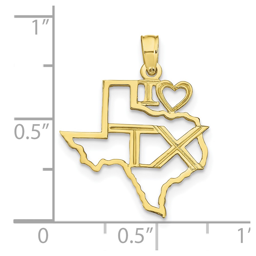 10K Solid Texas State Pendant (10D1190)