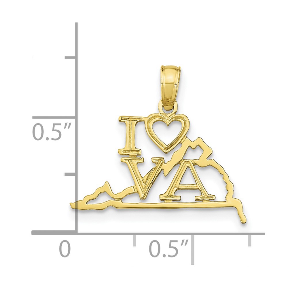 10K Solid Virginia State Pendant (10D1192)