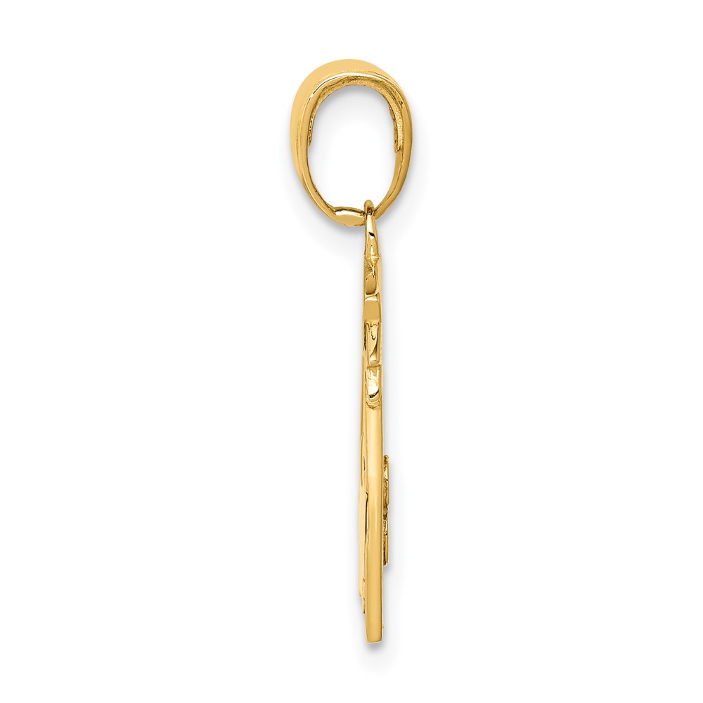 10k Polished Flat-Backed Teacher Frame Pendant (10D1246)