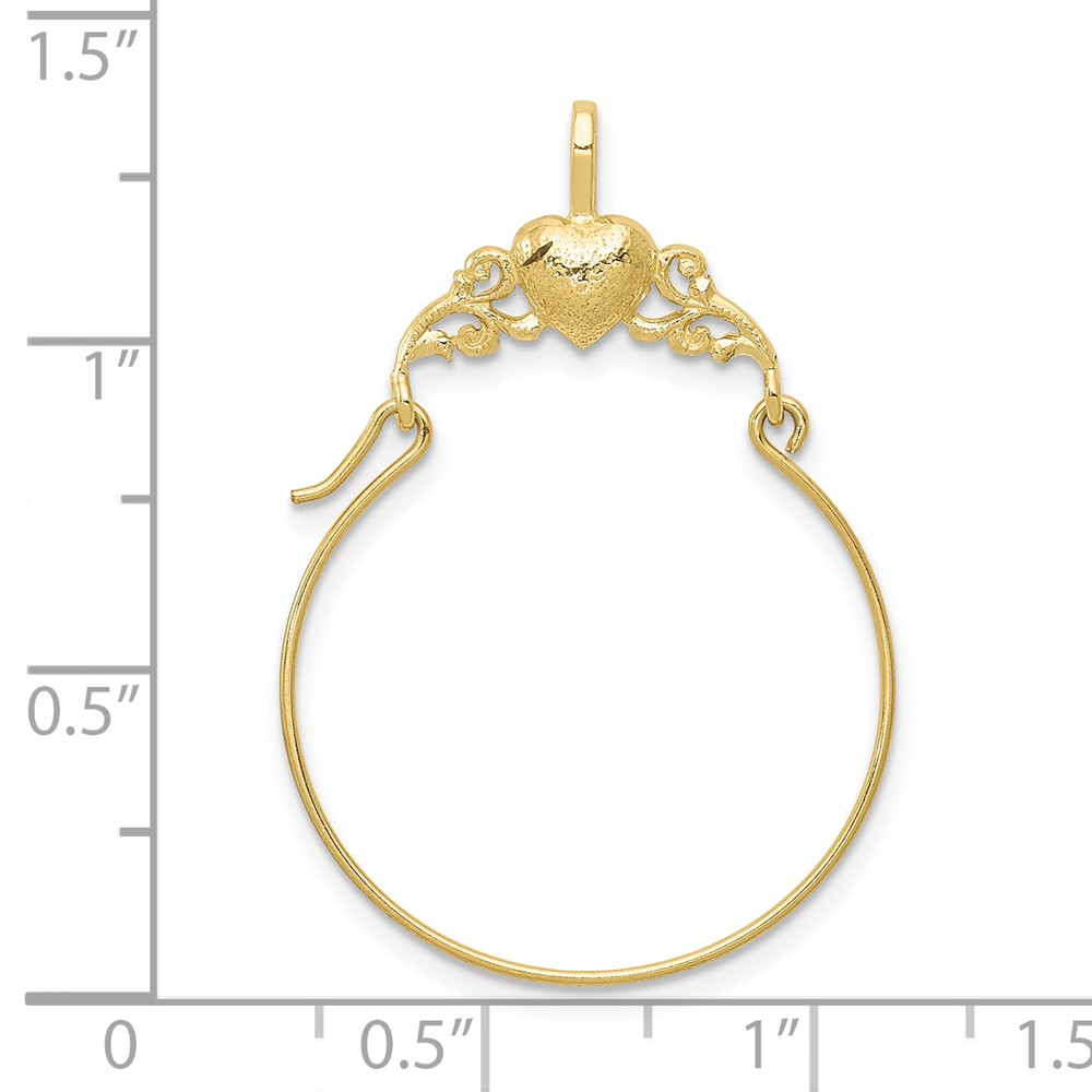10k Polished Heart Charm Holder (10D1310)