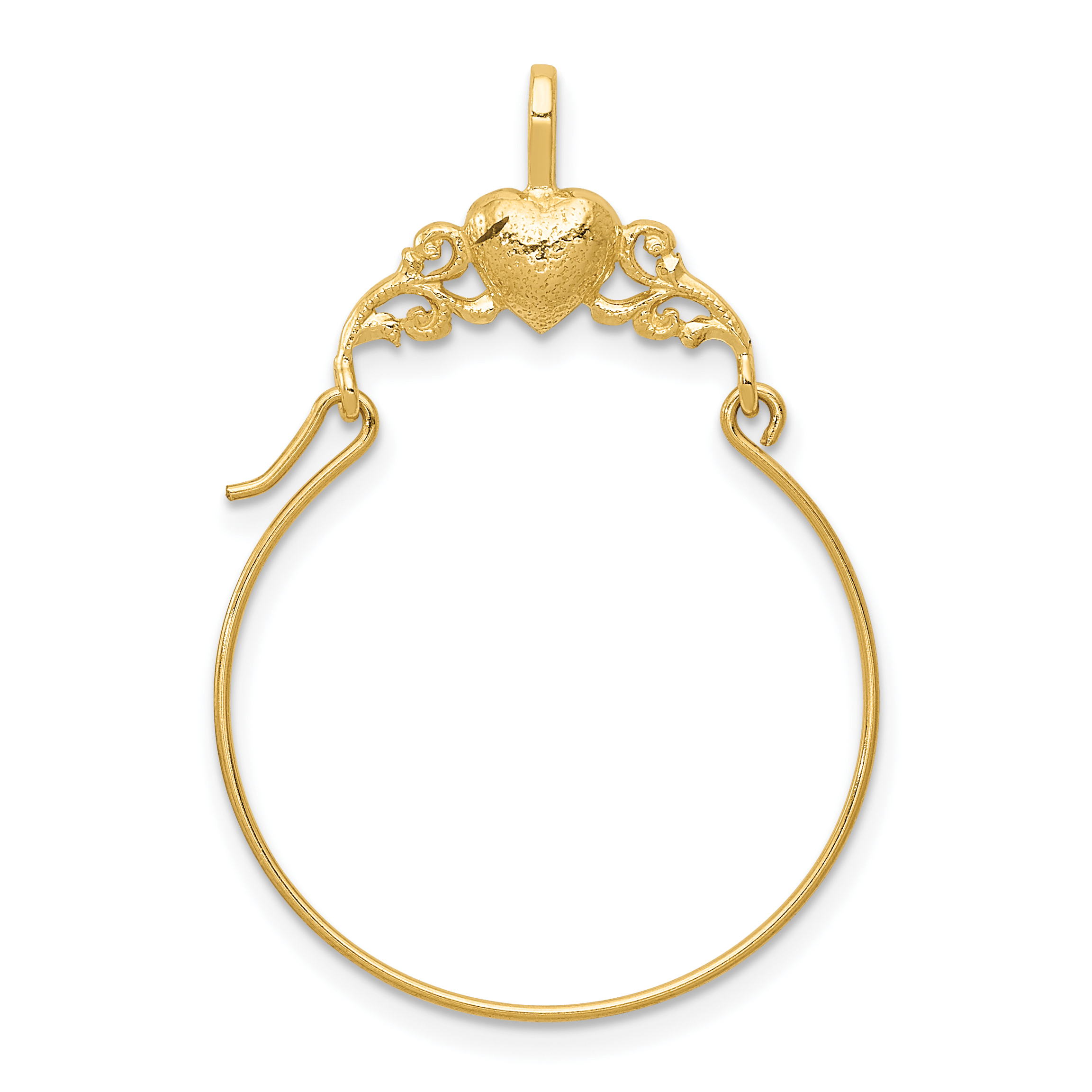 10k Polished Heart Charm Holder (10D1310)