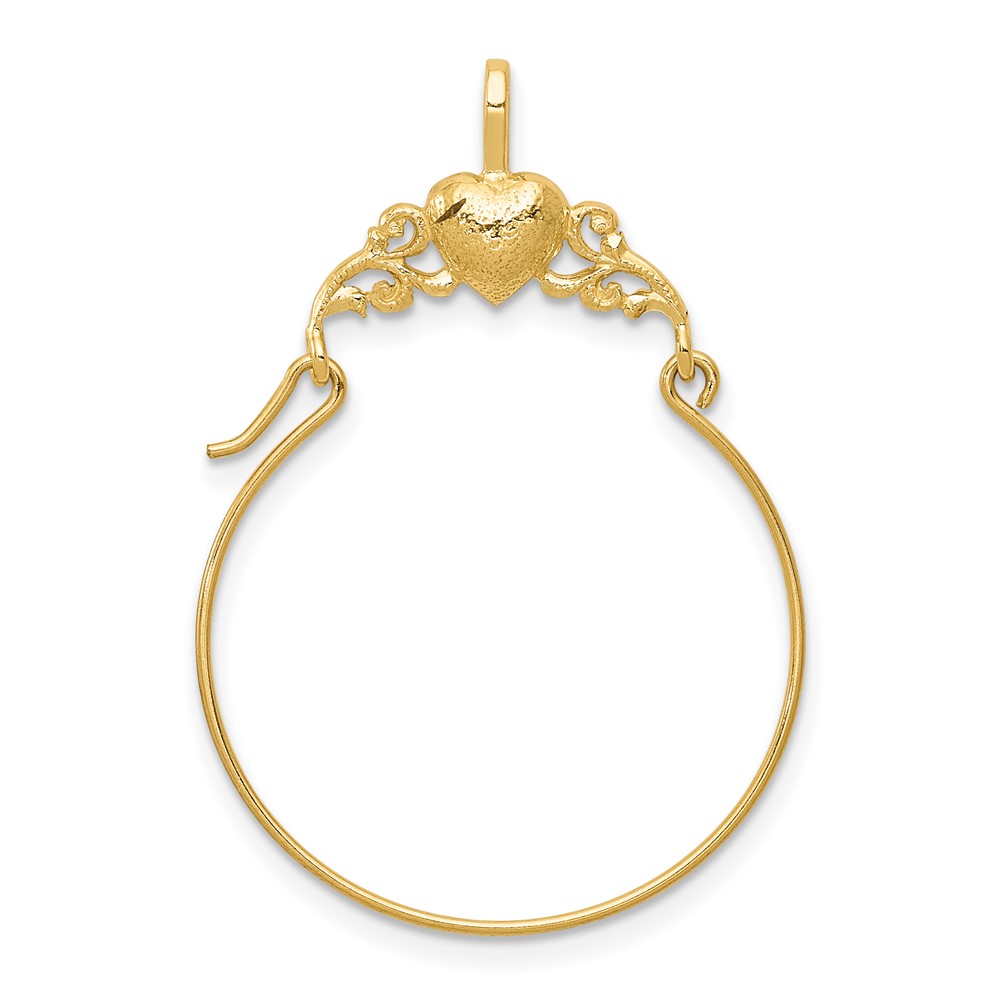 10k Polished Heart Charm Holder (10D1310)