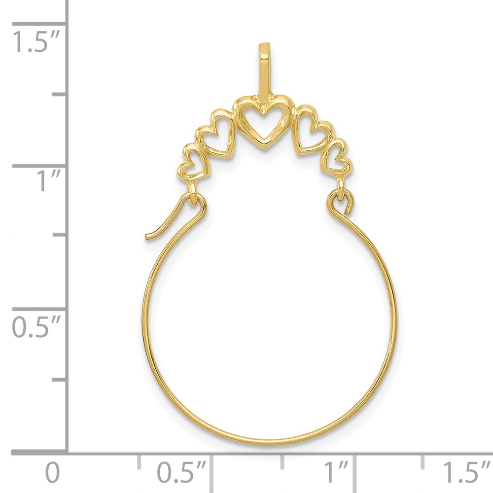 10k Polished 5-Heart Charm Holder (10D1311)