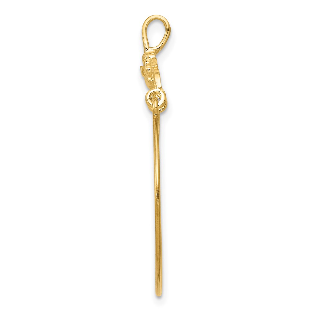 10k Polished Floral Charm Holder (10D1314)