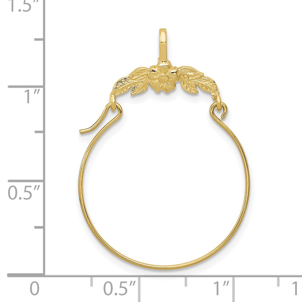 10k Polished Floral Charm Holder (10D1314)