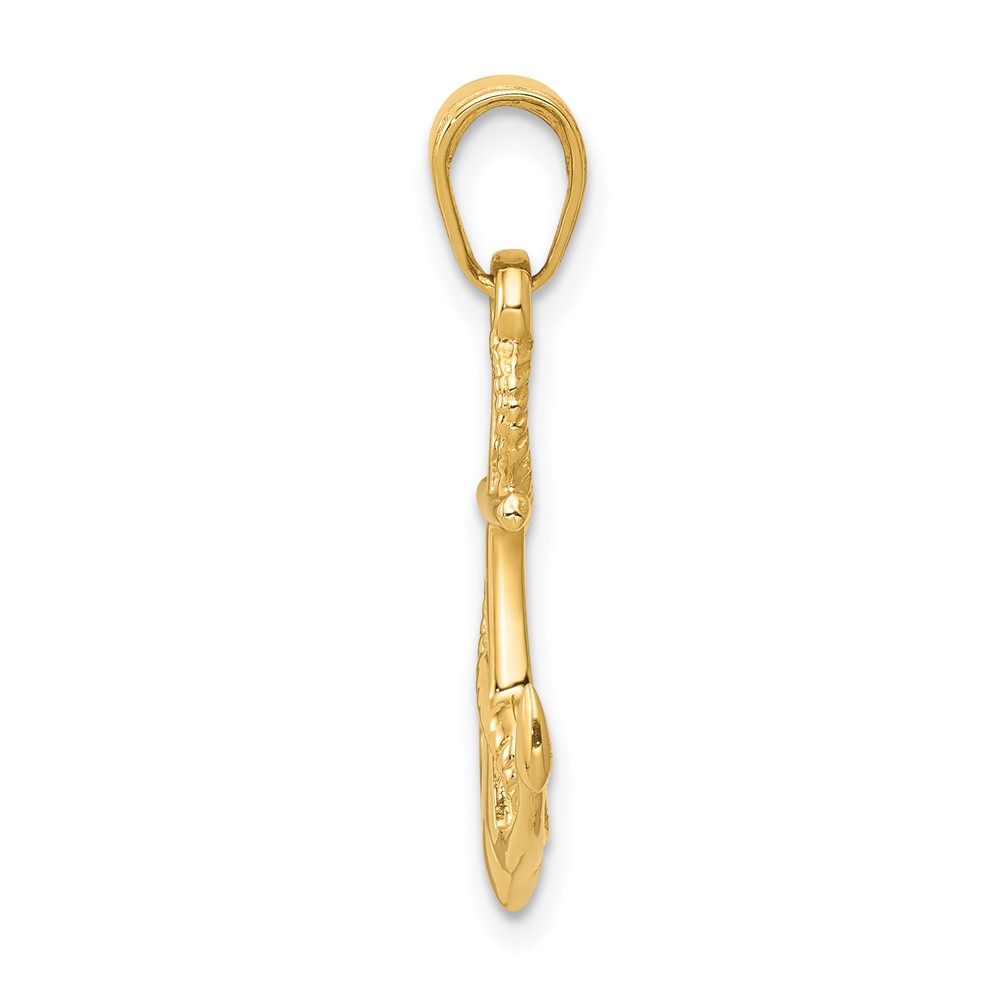 10K Solid Polished 3-D Anchor Pendant (10D1360)