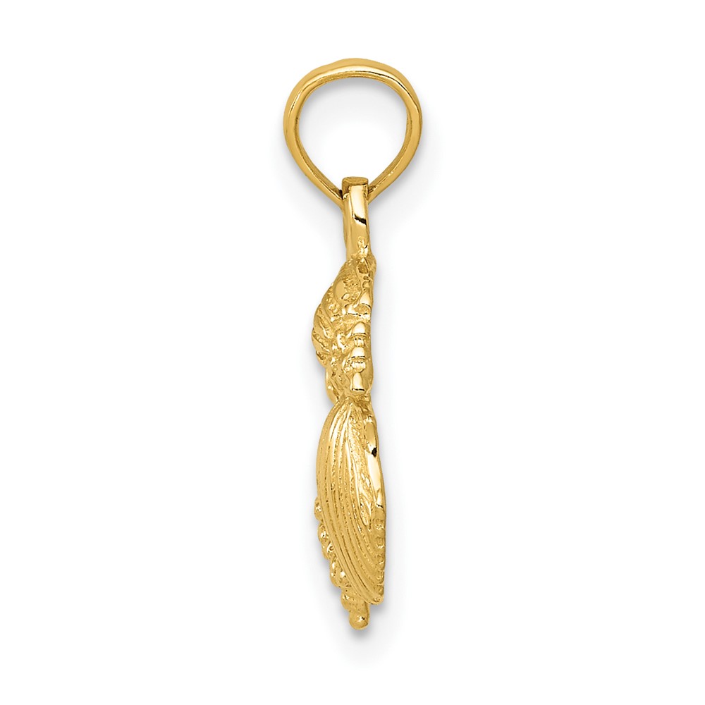 10k Solid Polished Mini Shell Cluster Pendant (10D1389)