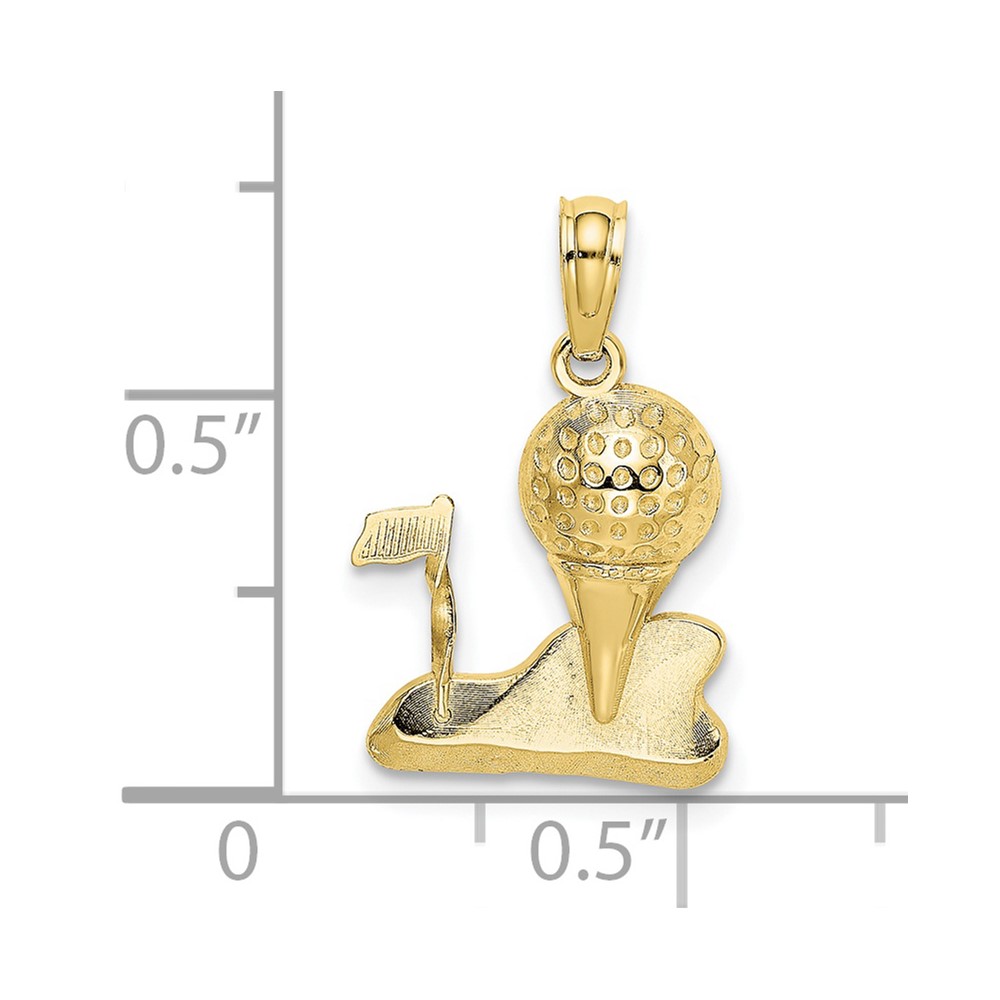 10k Solid Polished Golfing Charm (10D1435)