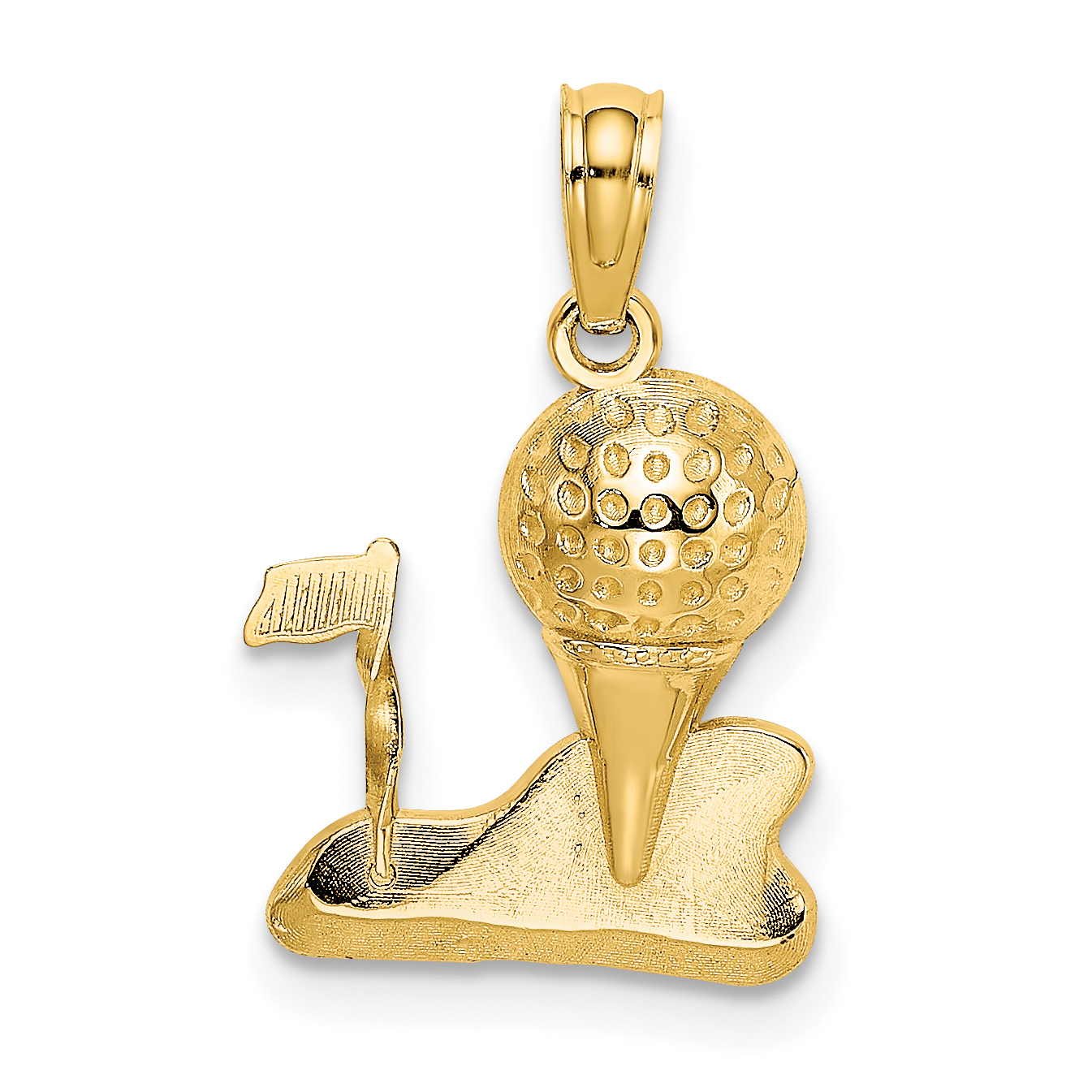 10k Solid Polished Golfing Charm (10D1435)