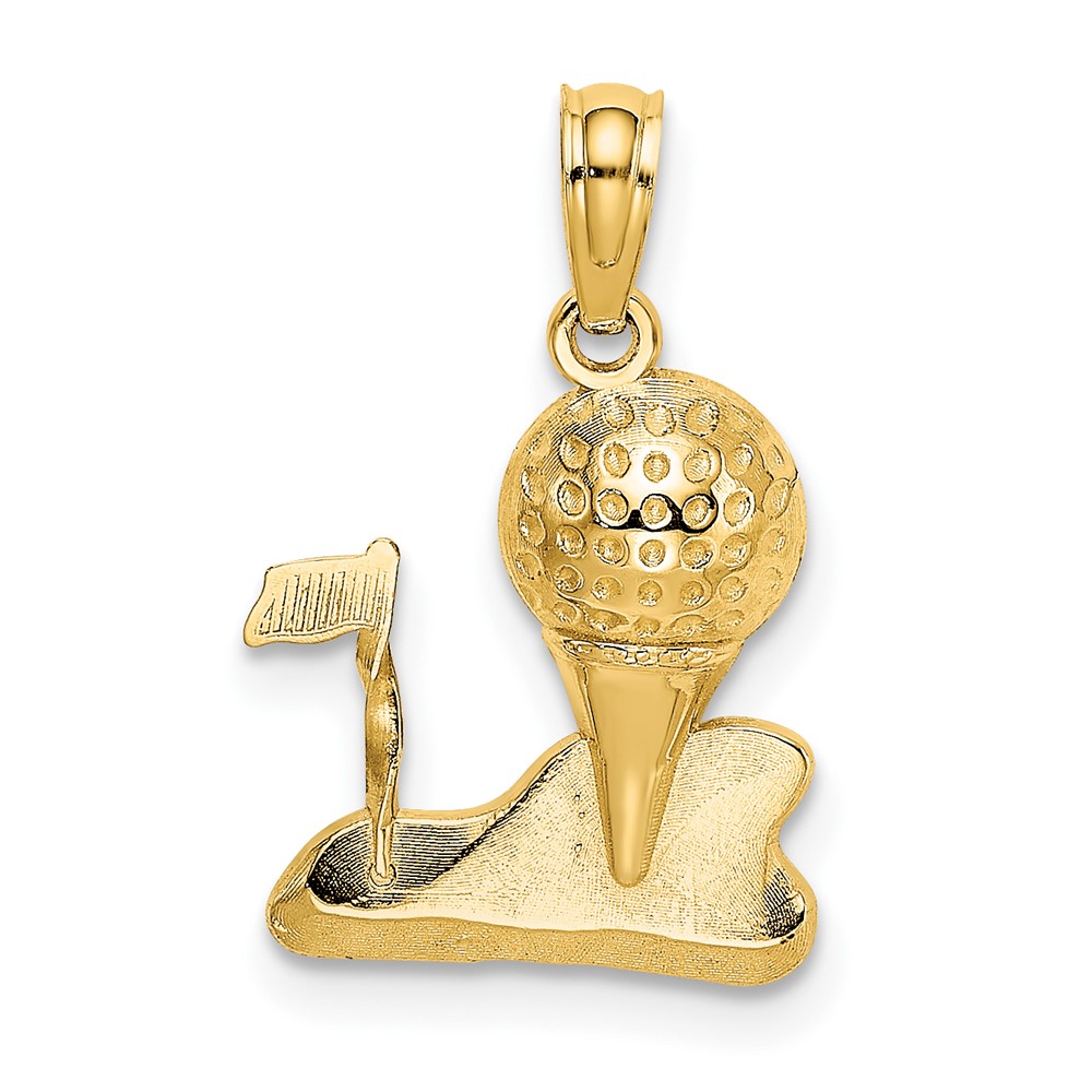 10k Solid Polished Golfing Charm (10D1435)