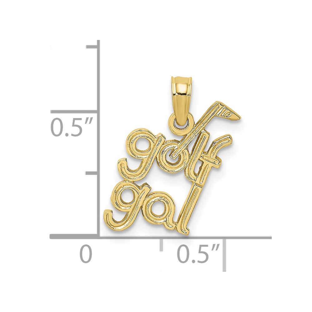 10K Solid Polished GOLF GAL Charm (10D1437)