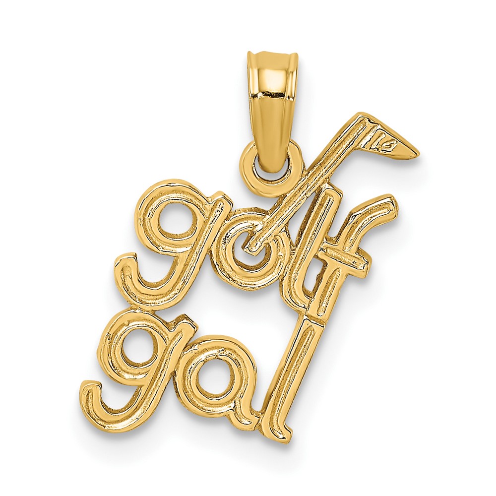 10K Solid Polished GOLF GAL Charm (10D1437)