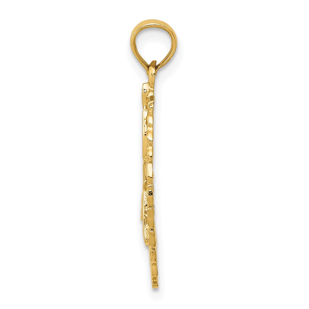 10K Solid Polished Framed Gymnast Pendant (10D1445)