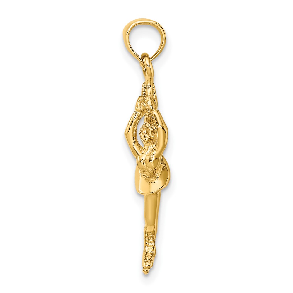 10K Solid Polished 3-D Figure Skater Charm (10D1446)