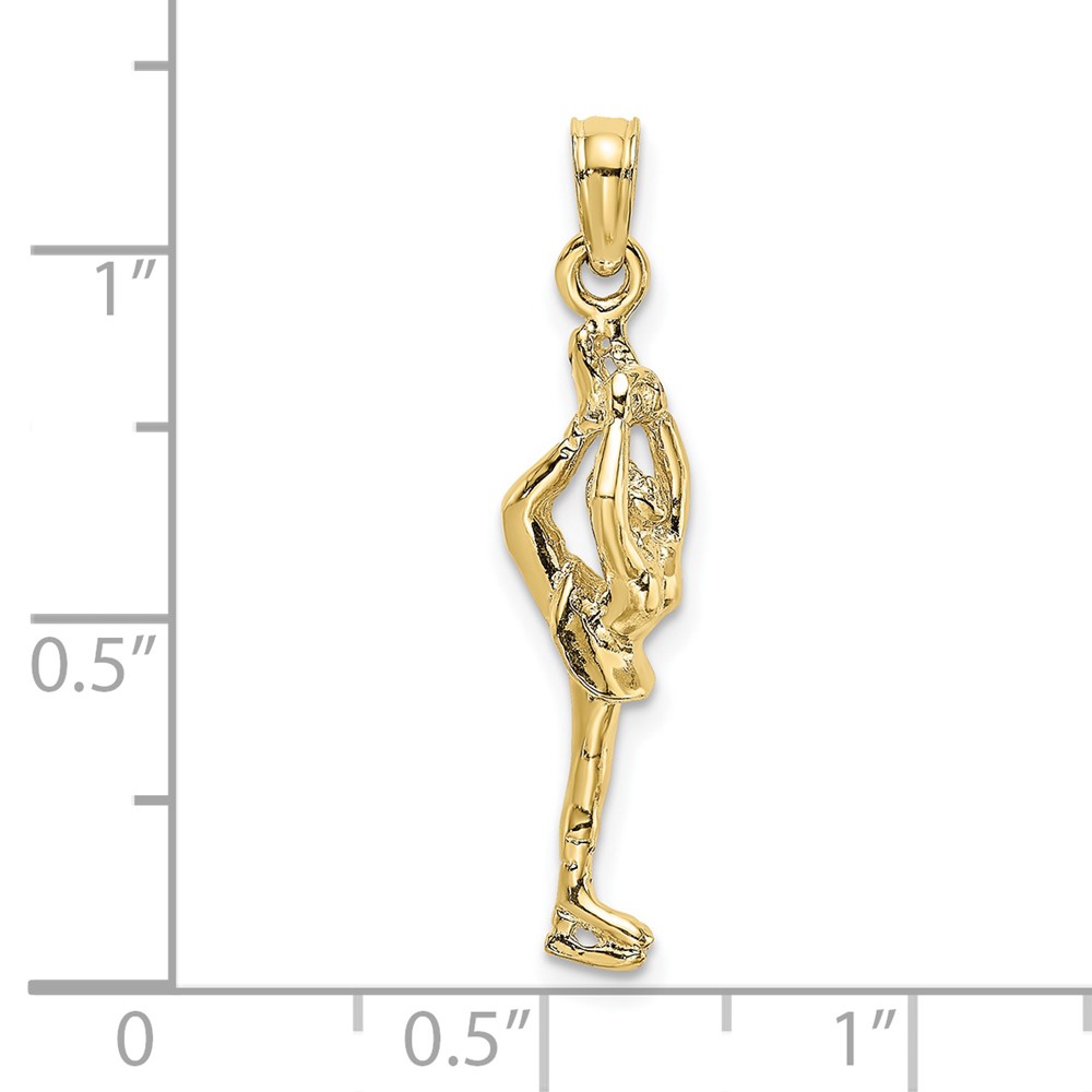10K Solid Polished 3-D Figure Skater Charm (10D1446)
