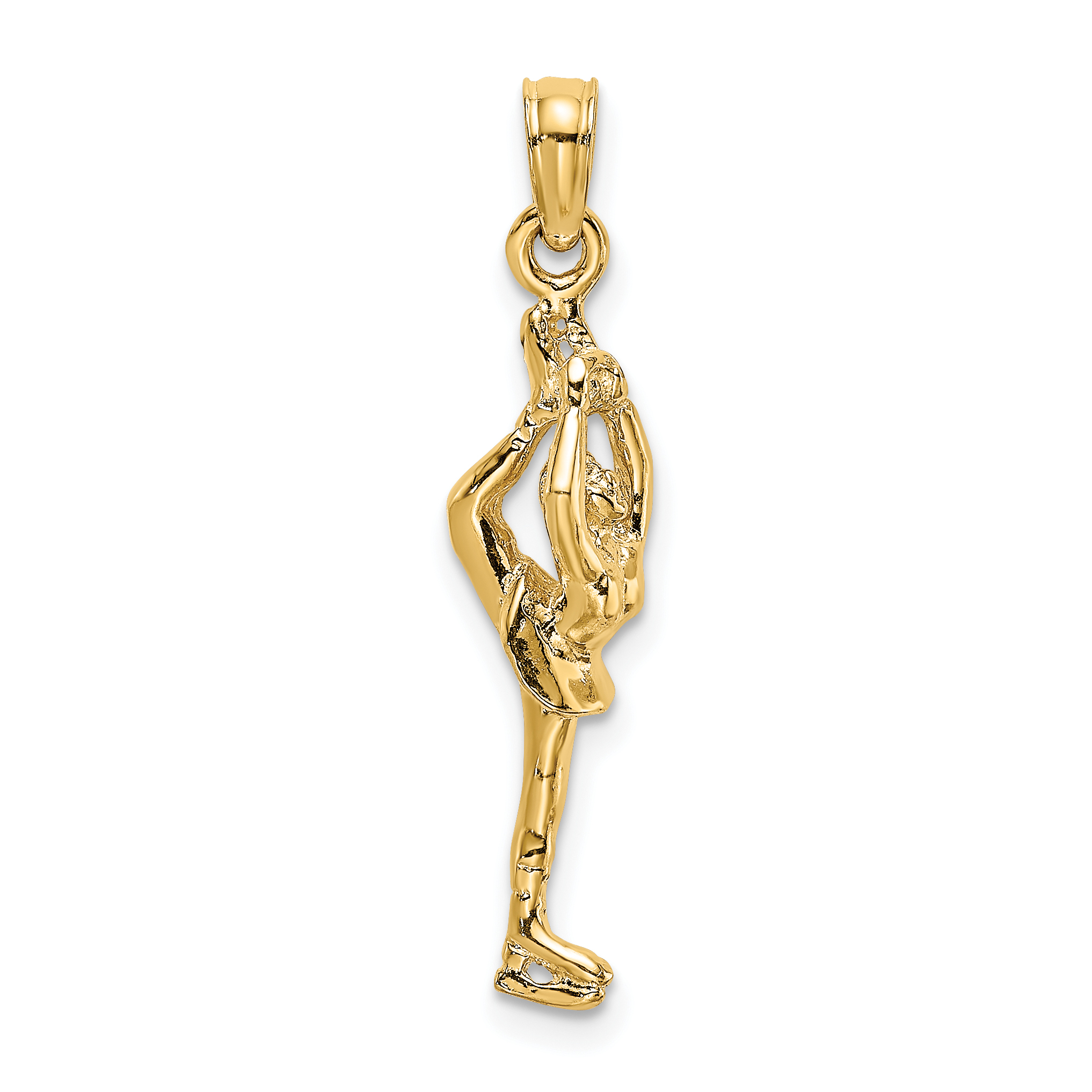 10K Solid Polished 3-D Figure Skater Charm (10D1446)