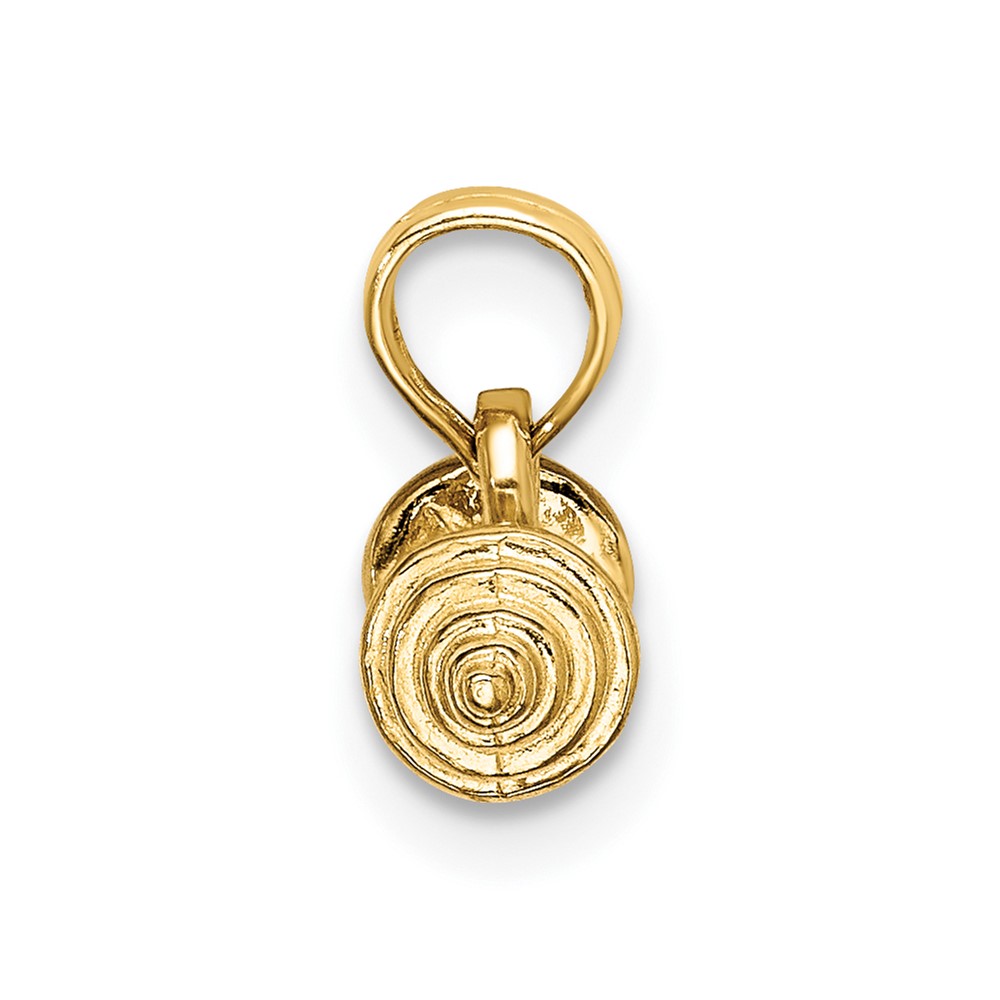 10K Solid Polished 3-D Dumbbell Charm (10D1455)