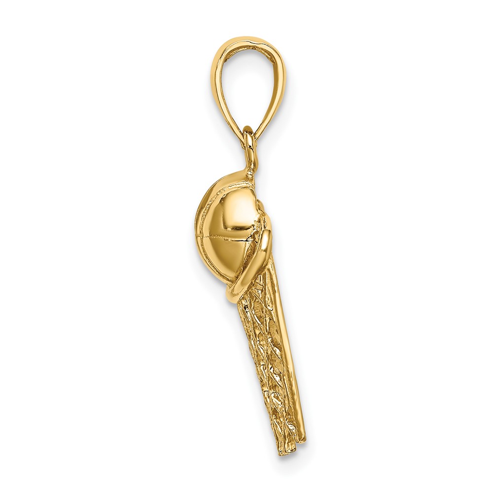 10K Polished Basketball and Net Charm (10D1462)