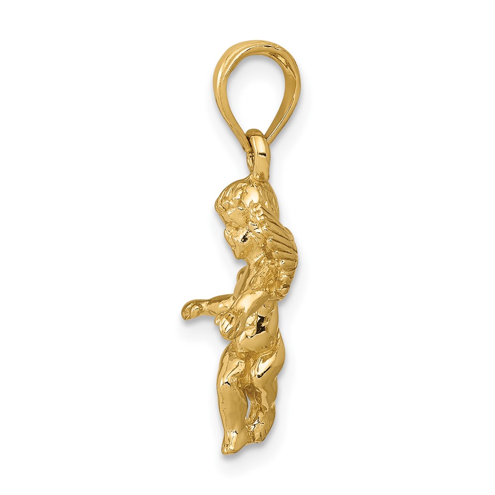 10k  3D Polished Solid Angel Pendant (10D1512)