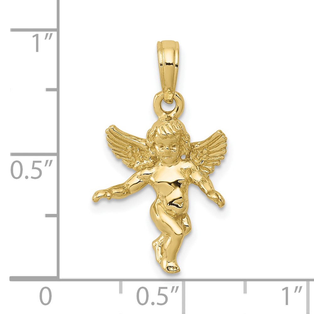 10k  3D Polished Solid Angel Pendant (10D1512)