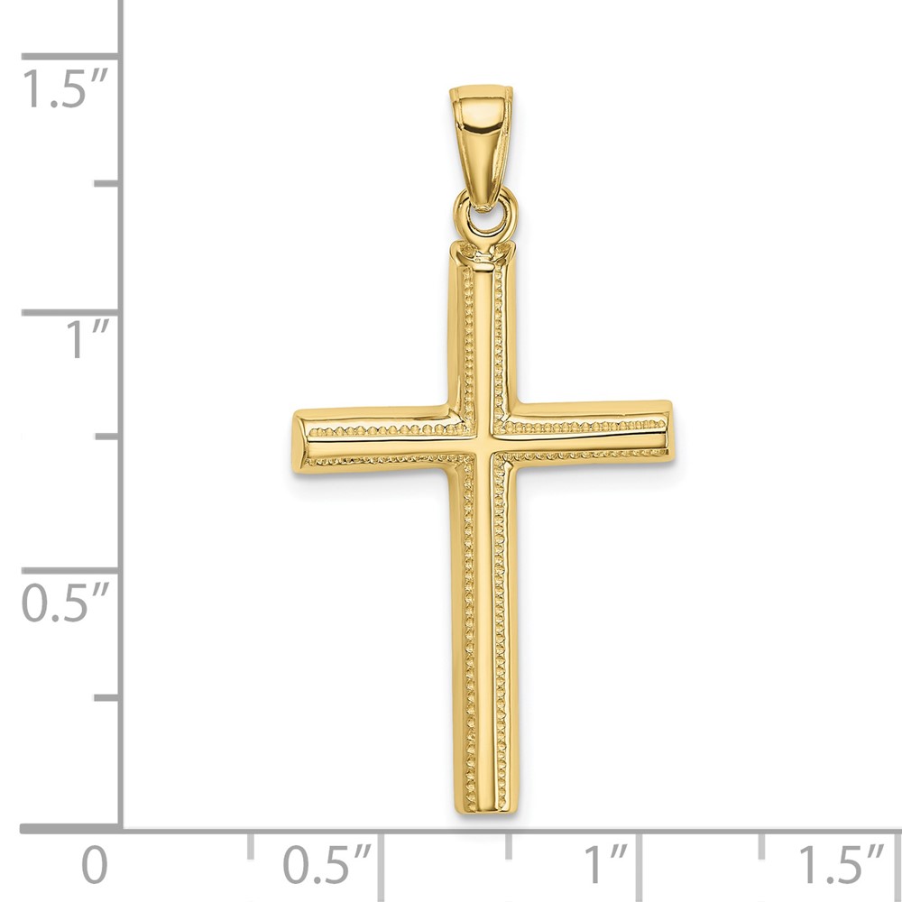 10K Polished Cross Pendant (10D1606)