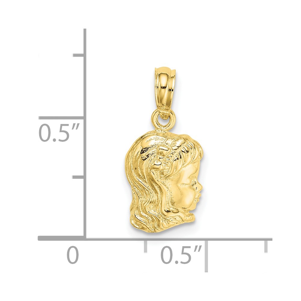 10k Girl Head Charm (10D1717)