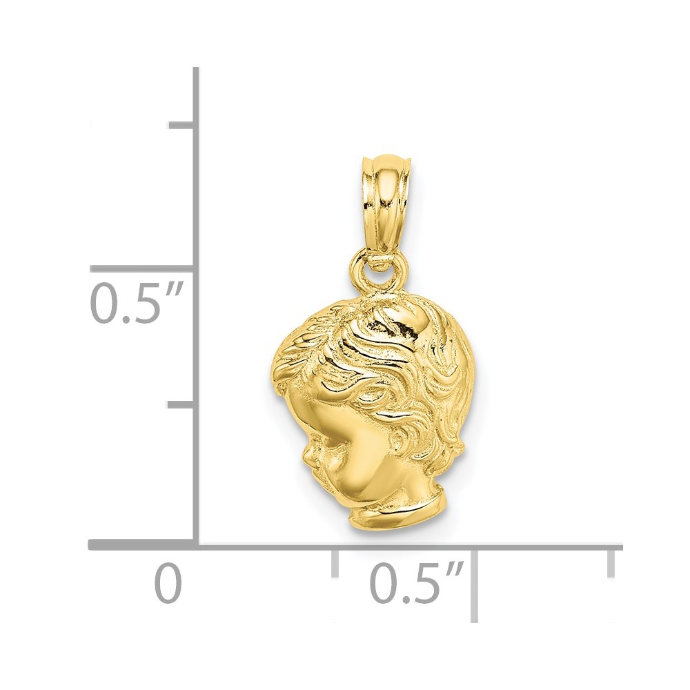 10k Boy Head Charm (10D1718)