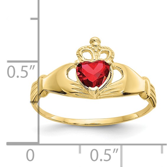 10k CZ Birthstone Claddagh Heart Rings