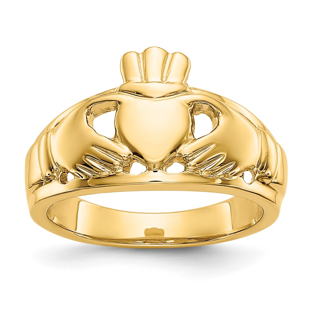 10k Polished Men’s Claddagh Ring