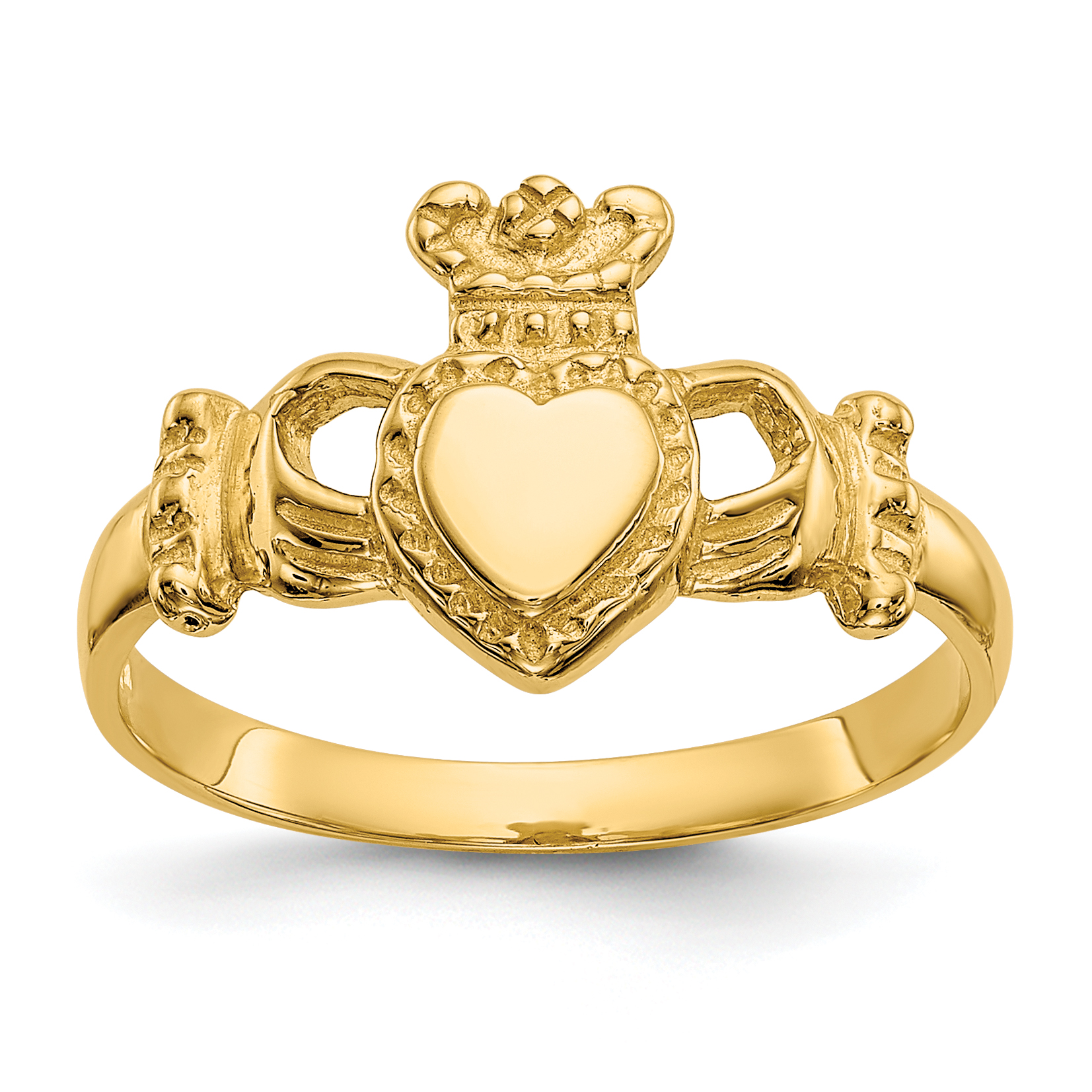 10K Polished Ladies Claddagh Ring (10D1868)