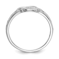 10K White Gold Polished Ladies Celtic Knot Ring view 2