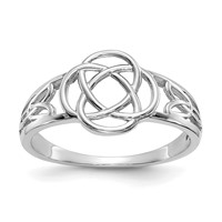 10K White Gold Polished Ladies Celtic Knot Ring view 1