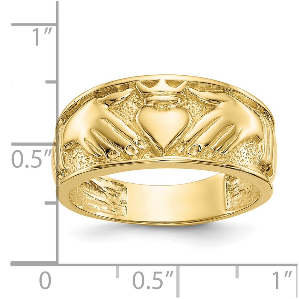 10k Polished Men's Claddagh Band (10D1874)