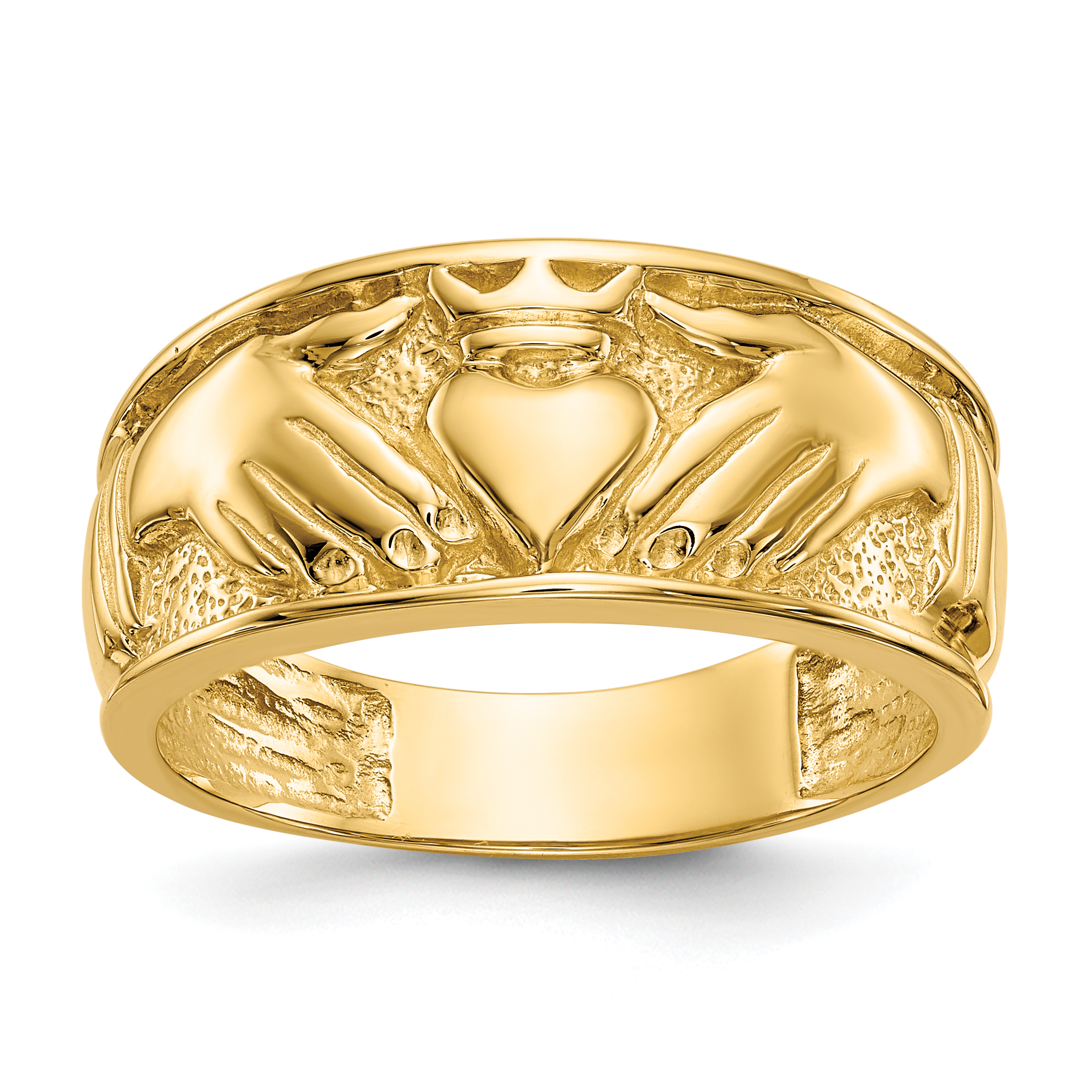 10k Polished Men's Claddagh Band (10D1874)