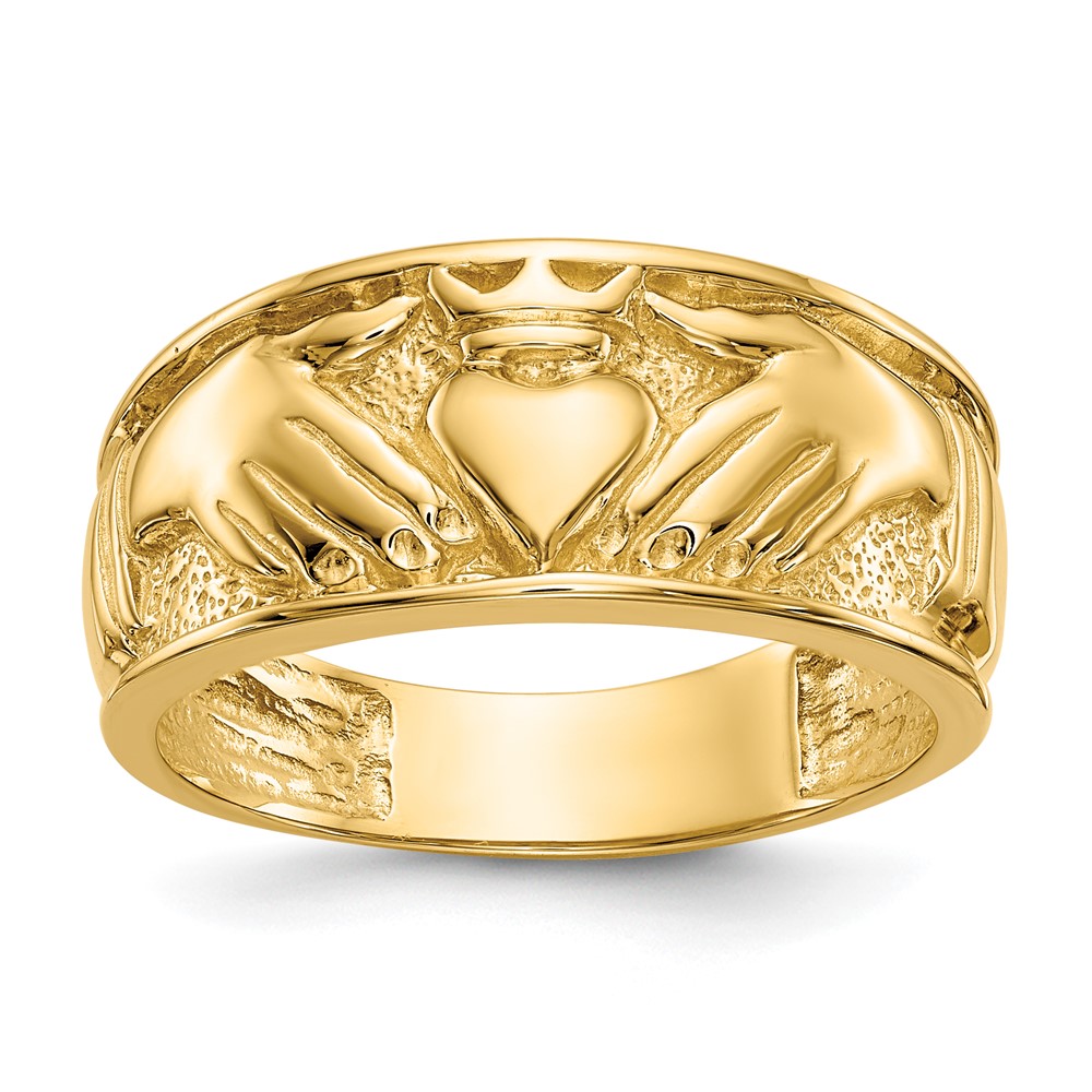 10k Polished Men's Claddagh Band (10D1874)